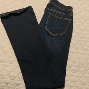 Vigoss Wide Leg Curvy Jeans Size W24 L30 Low Rise Blue Denim dark